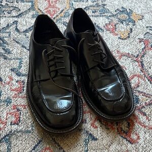 To Boot Shiny Dark Brown Leather Oxfords